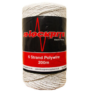 200m White Electric Fence Polywire