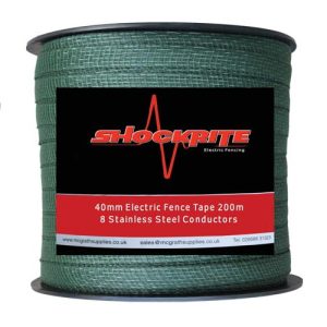 200m Green 40mm 8-Strand Electric Fencing Polytape